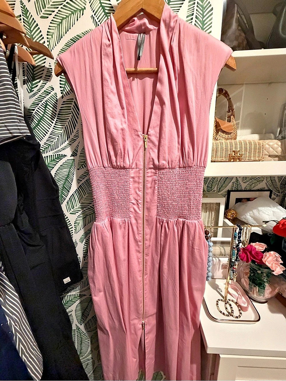 Anthropologie Pink Sleeveless Tommy Midi dress Size Small Like New